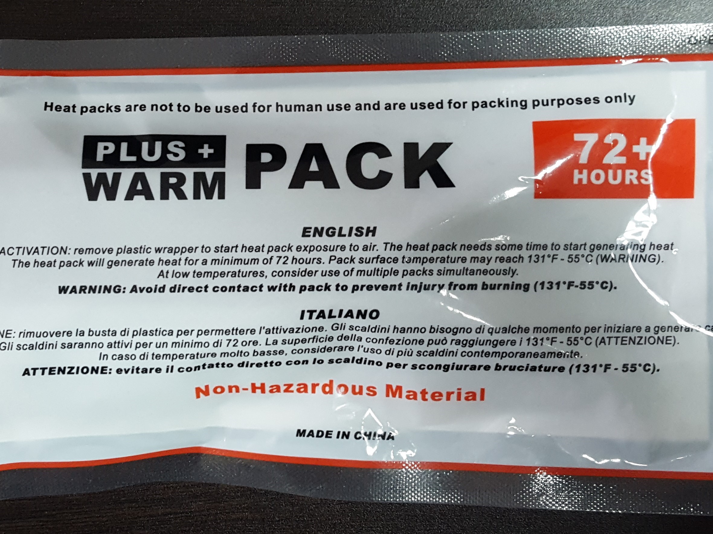 72 Hours Heat Pack In White Fabric Inner Pack